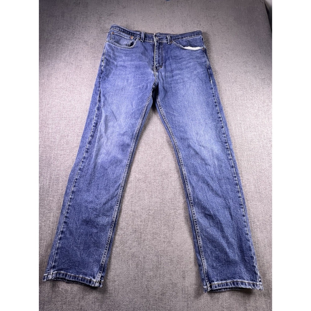 Levi's 505 Jeans Men 34x32 Straight Blue Medium Wash Biker Cowboy Rodeo